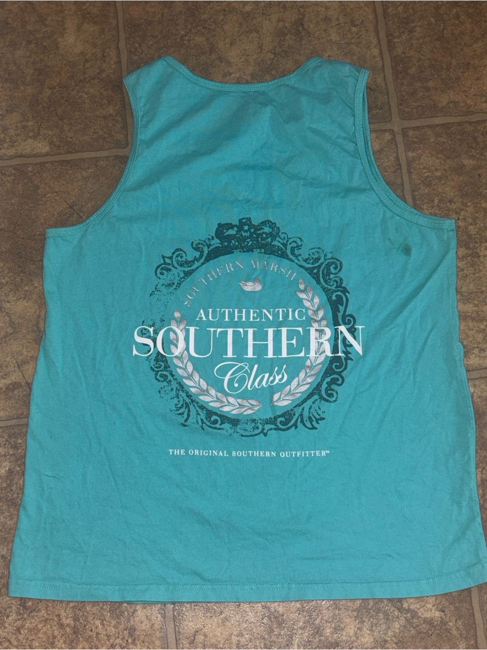 Southern Marsh Turquoise Women’s Tank Top with White Logo